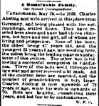May 30, 1879 Utica Morning Herald Article on the Charles Abeling Family.